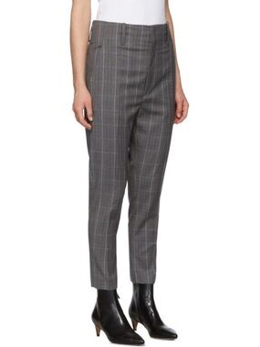 Isabel Marant Etoile gray plaid cotton trousers